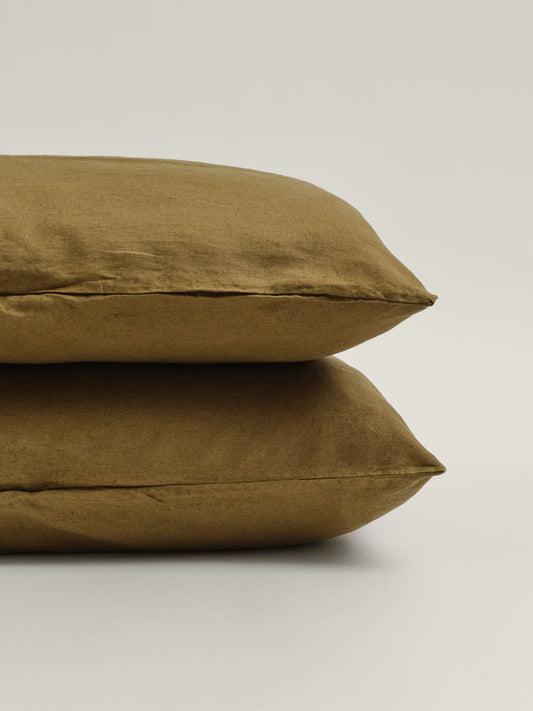 Olive 100% Pure Linen Pillowcase Set (2P)