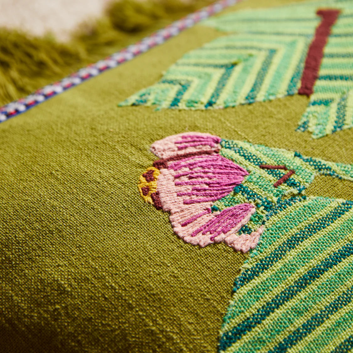 Vivi Applique Cushion - Juniper