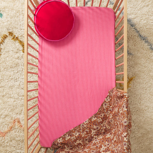 Cordell Cot Sheet - Scarlet