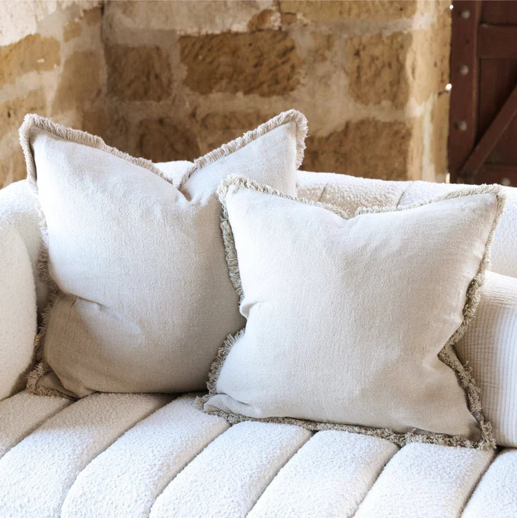 Natural Luca Boho Linen Cushion