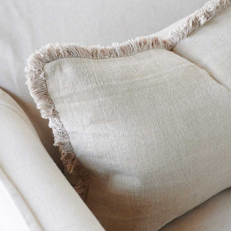 Natural Luca Boho Linen Cushion