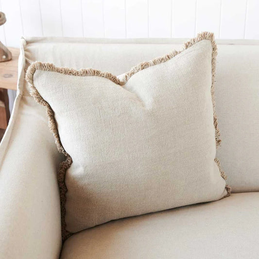 Natural Luca Boho Linen Cushion