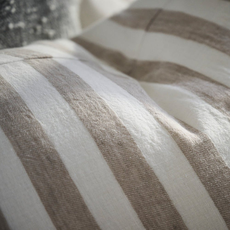 Santi Linen Cushion - Off White / Natural Stripe 50 x 50cm
