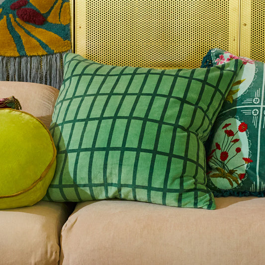 Remi Velvet Cushion - Emerald