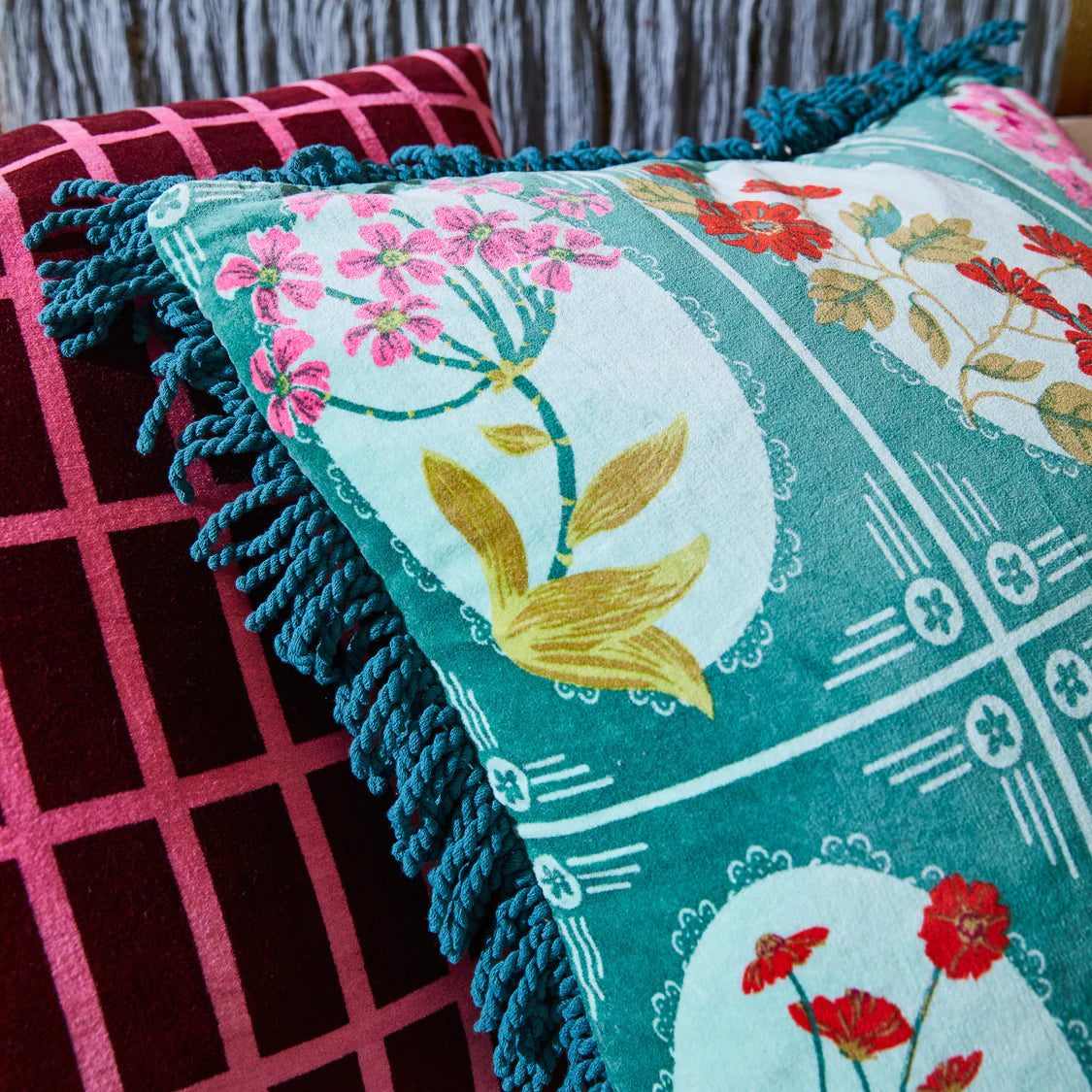 Gigi Velvet Cushion - Forest