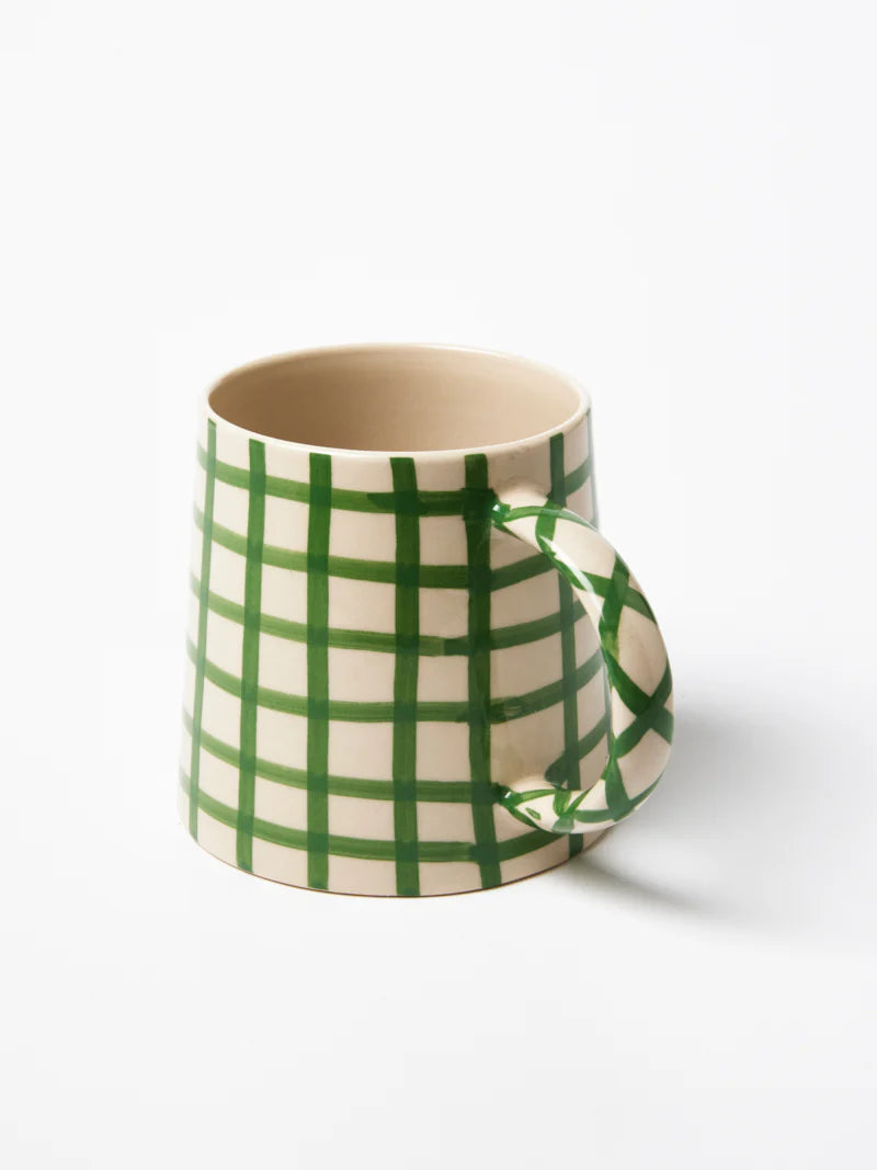 Larder Check Mug Green