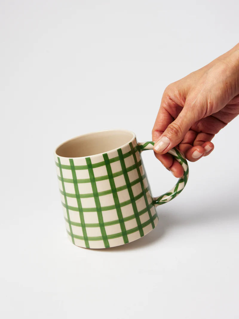 Larder Check Mug Green