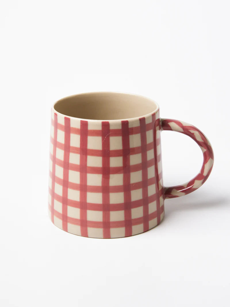 Larder Check Mug Pink