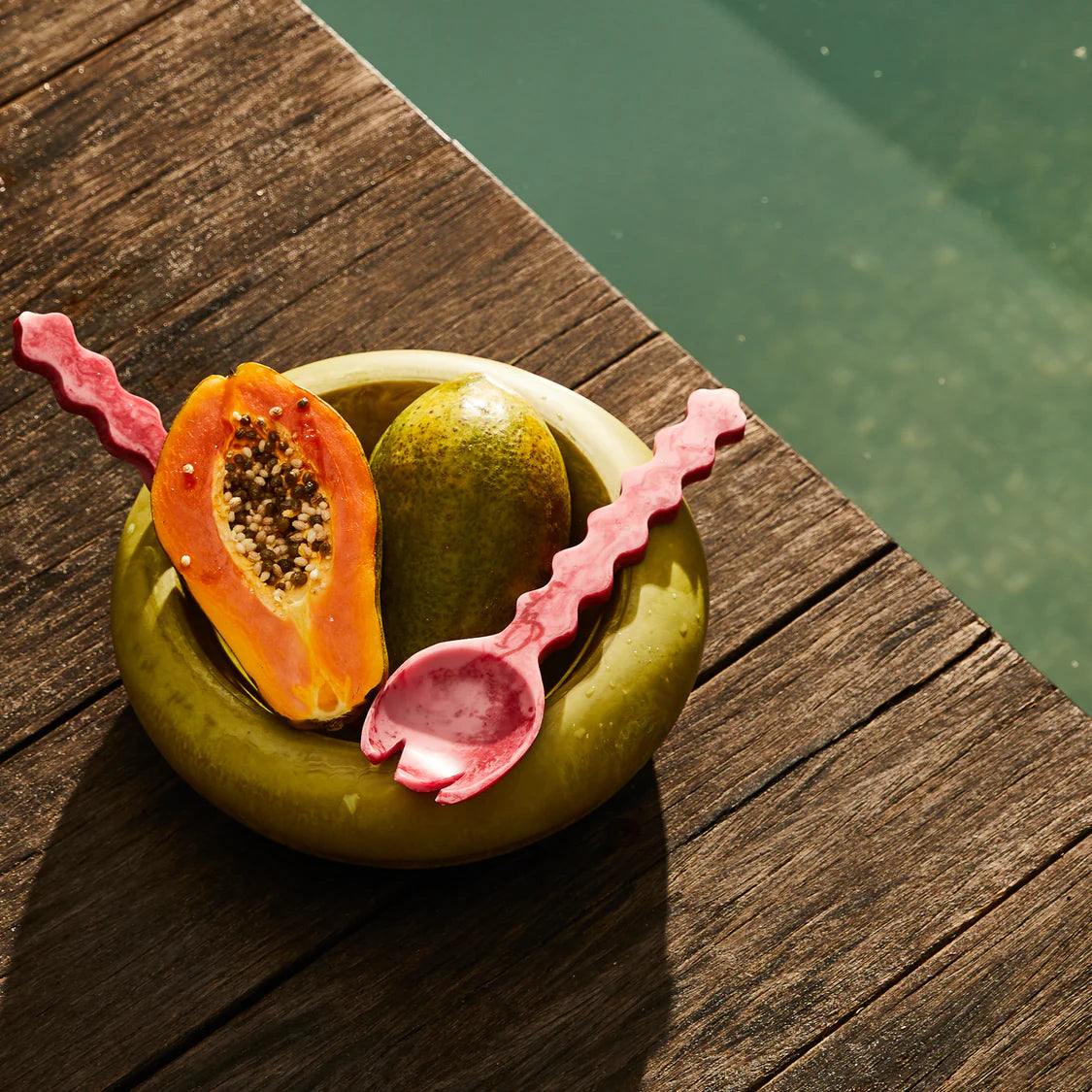 Gisele Salad Servers - Crimson