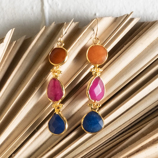 Reza Triple Drop Earrings